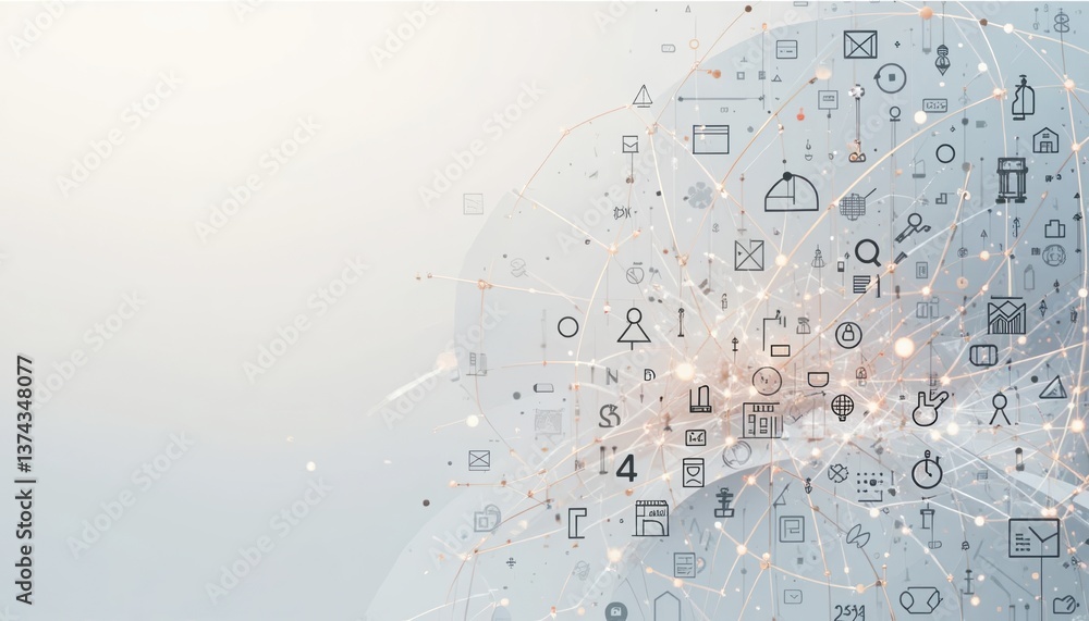 Poster digital transformation in technology modern business environment infographic design high-tech concep