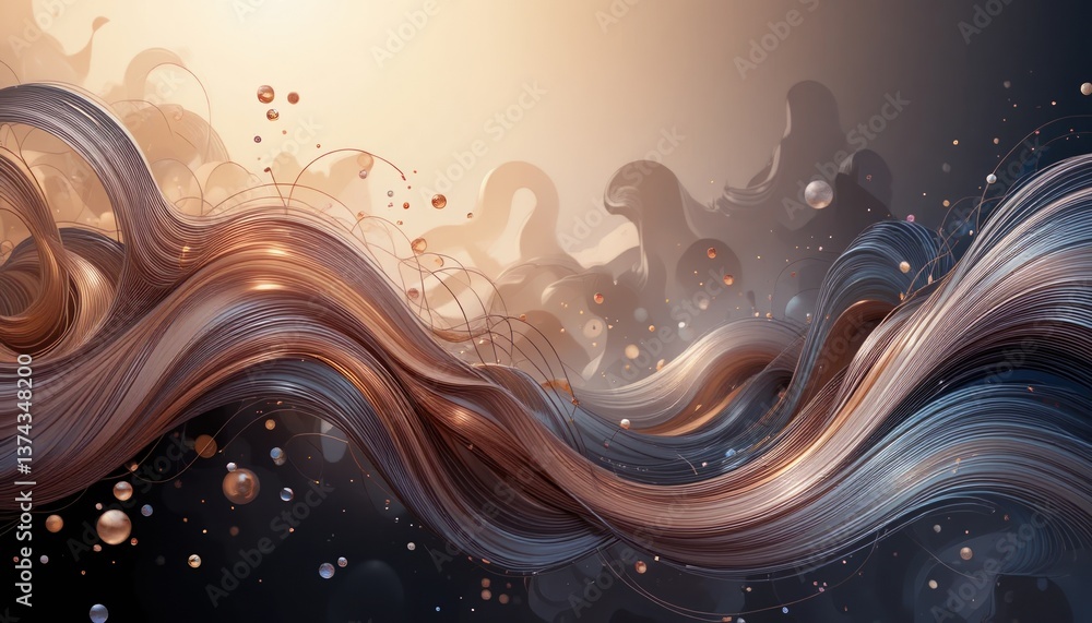 Aufkleber dynamic abstract waves of light and color modern digital art studio environment conceptual viewpoint