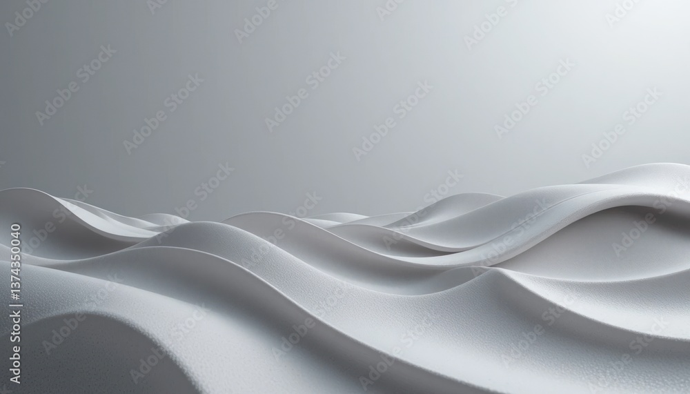 Aufkleber smooth white waves abstract design minimalist background calm environment low angle view serenity co