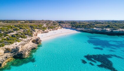 Obraz premium Pristine beach cove, turquoise water