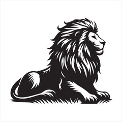 Lion silhouette vector art illustration