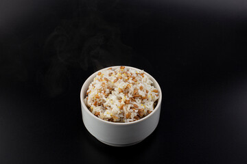 Cooked Organic Farro Grain in a Bowl for Dinner