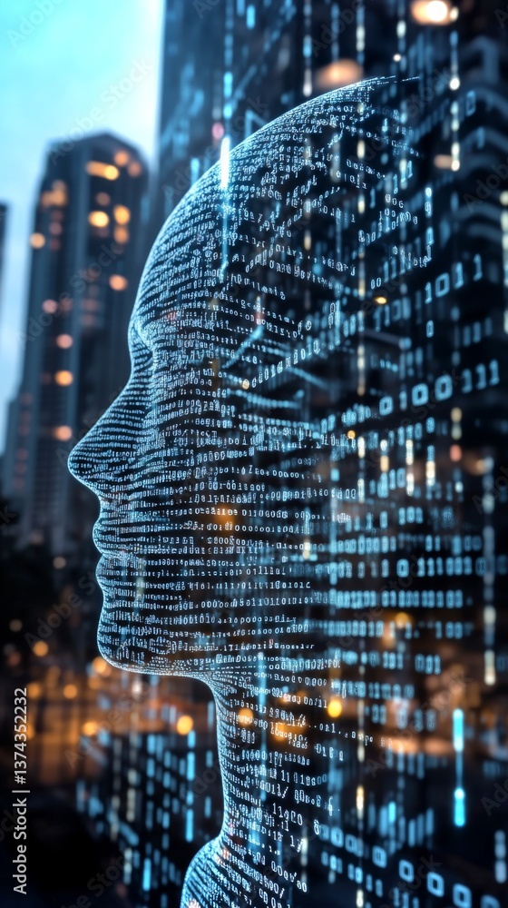 Poster ai system analyzes hormonal data through advanced technology in a futuristic setting