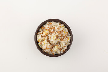 Cooked Organic Farro Grain in a Bowl for Dinner