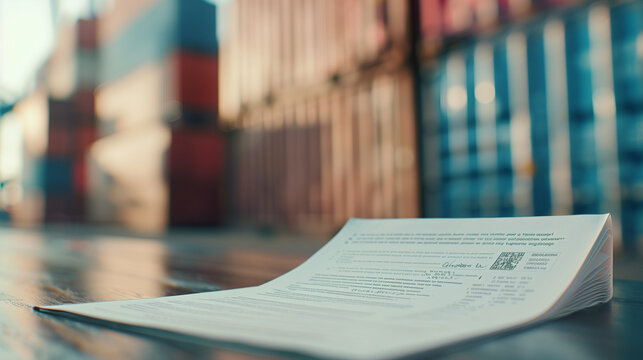 Customs declaration form with handwritten details and stamps, representing import export regulations and global logistics documentation. International trade compliance and shipping paperwork concept.