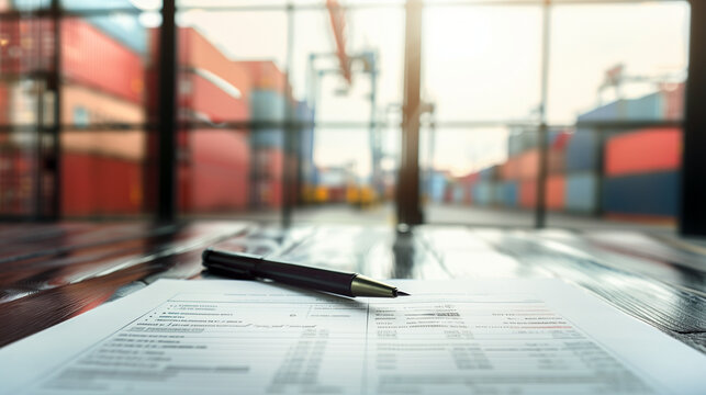 Customs declaration form with handwritten details and stamps, representing import export regulations and global logistics documentation. International trade compliance and shipping paperwork concept.