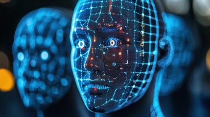 Advanced AI Language Model Representation in Computation Visualization with High-Tech Digital Elements and Humanlike Features