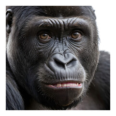 Naklejka premium Portrait of a Gorilla with a Thoughtful Expression
