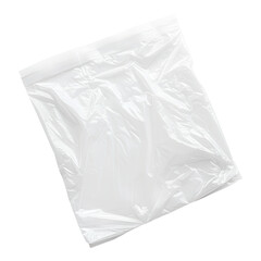 Obraz premium Crumpled clear plastic bag mockup isolated transparent background ideal for packaging design and presentation