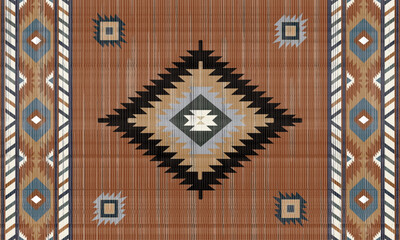 Navajo tribal vector seamless pattern. Native American ornament. Ethnic South Western decor style. Boho geometric ornament. Vector seamless pattern. Mexican blanket, rug. Woven carpet illustration