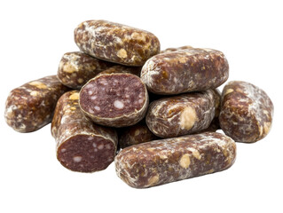 Isolated Pile of Small Salami