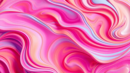 Fototapeta premium A vibrant swirl of pink, peach, and lavender hues evokes a feeling of dreamy fluidity and sweet, playful energy, showcasing a dynamic abstract design.