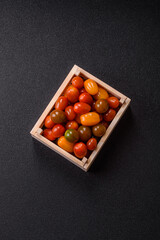 Tomatoes of different colors as a vegetable meal
