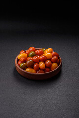 Tomatoes of different colors as a vegetable meal