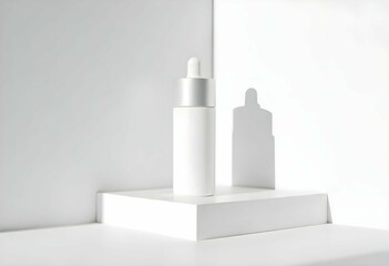 white pedestal on white background