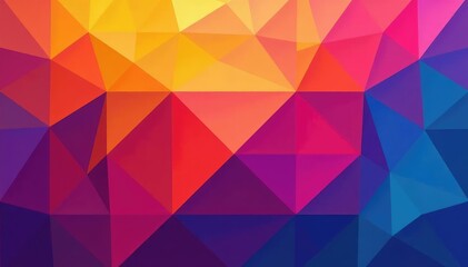 Fototapeta premium Geometric shapes, vibrant color gradients, repeating pattern, wallpaper, contemporary, gradient