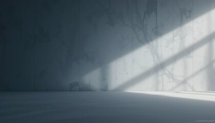 Illuminated shadows in a minimalist room indoor space still life composition calm environment perspective focus light and shadow concept