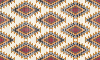 Navajo tribal vector seamless pattern. Native American ornament. Ethnic South Western decor style. Boho geometric ornament. Vector seamless pattern. Mexican blanket, rug. Woven carpet illustration