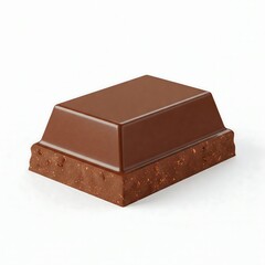 closeup of chocolate bar on white background