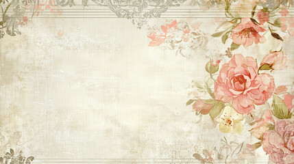 Vintage floral background with soft hues and delicate patterns for design use