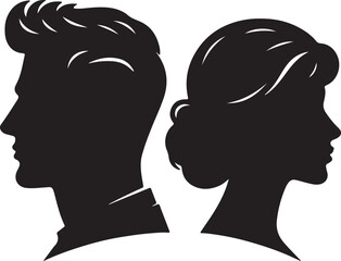 man and woman silhouette