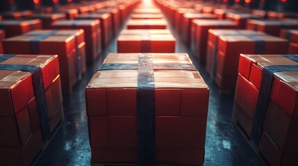 Red Gift Boxes Rows Business Success