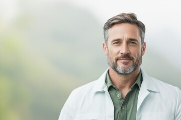 portrait of ecologist with blurred background any ethnicity age or gender creating clean image