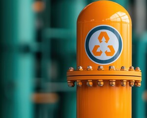 Butane plant with emergency protocol signage, butane facility, organized safety setup