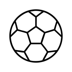 Soccer ball outline in minimalistic style on white background  