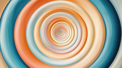 Fototapeta premium Optical Illusion: Dive into a mesmerizing world of swirling colors and concentric circles, as the abstract artwork draws you into an infinite vortex of form and hue.