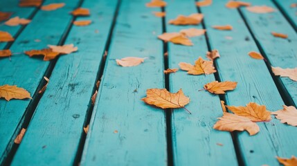 Turquoise ocean waves a cluster of leaves on the floor