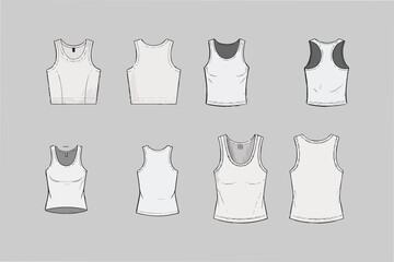 Tank Top Mockups: Front, Back, and Alternate Views for Apparel Design