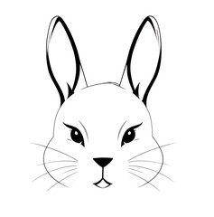 white rabbit on black background