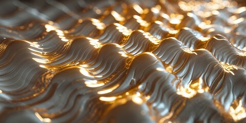 Fototapeta premium Beautiful golden scales with smooth textures in close view