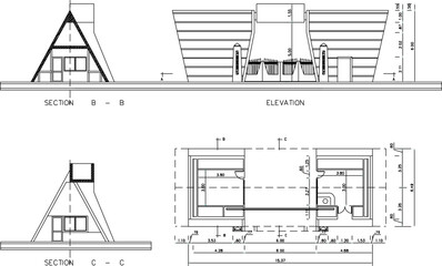 vector sketch illustration design architectural engineering drawing site plan layout Fence Gate Plan and Elevation Details  