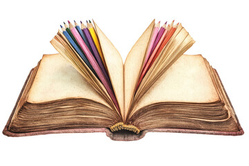 Colorful School Supplies on transparent background