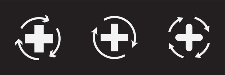 Obraz premium Recovery icon black white vector outline