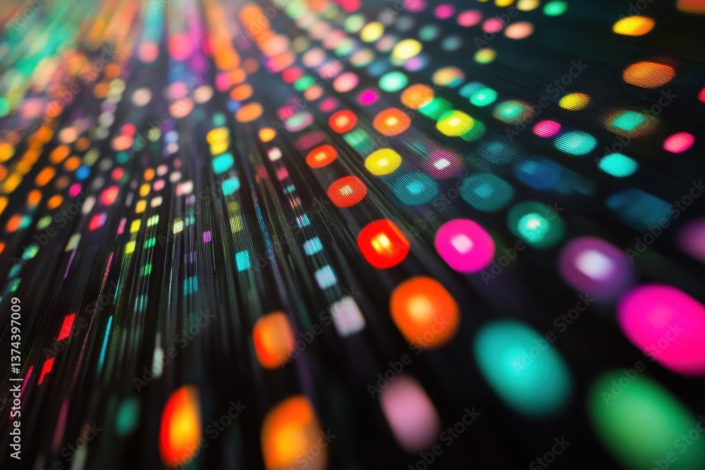 Poster this photo showcases a lively and dynamic background filled with a multitude of colorful lines and d