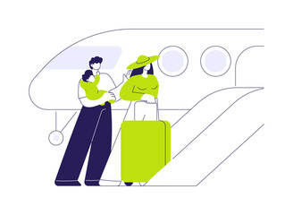 Private jet abstract concept vector illustration.