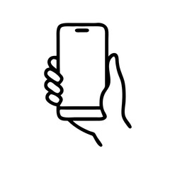 手に持つ電話のアイコン © Olga Ко