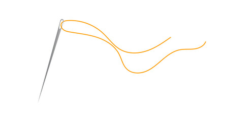 Needle and thread. Logo for tailors, sewing projects and handwork.