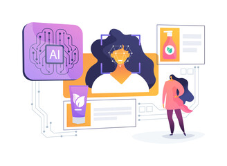 AI Personalized Skincare Analysis abstract concept vector illustration.