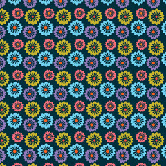  Colorful pastel flower seamless pattern for fabric design.