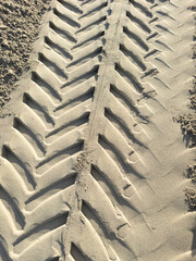 Tractor Tire Tracks in Sand, Geometry and Texture