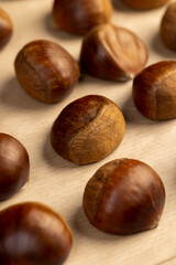 edible Asian chestnut fruits for frying or baking