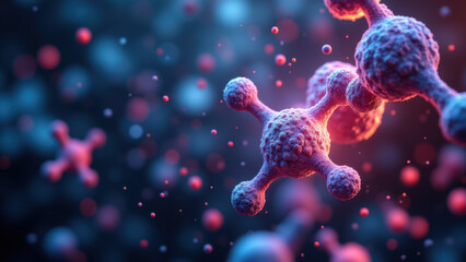 A molecular structure of a GLP-1 peptide with vibrant colors.