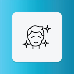 Skin tightening icon.  Editable stroke. Vector illustration	
