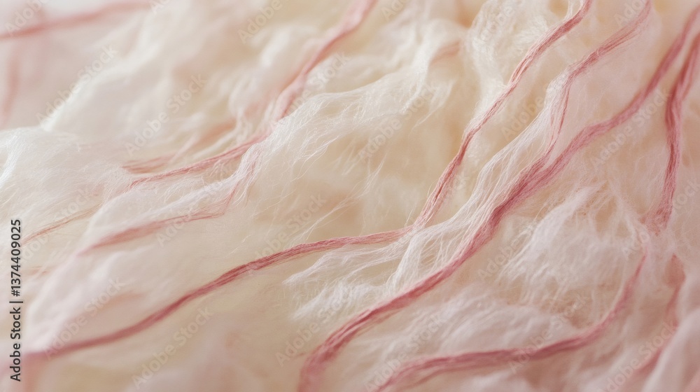Poster handmade japanese paper texture with ultra thin pink fibers creating a delicate and intricate patter