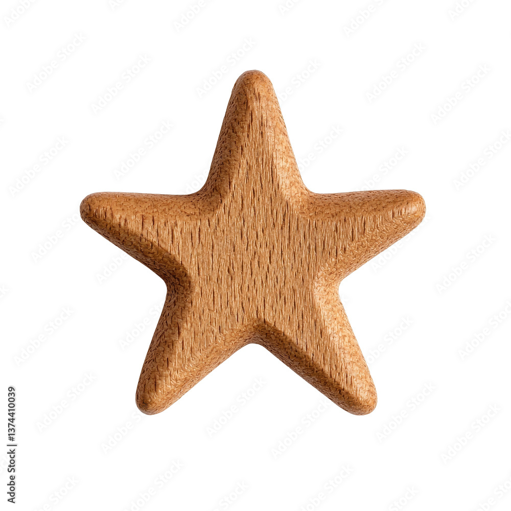 Poster three-dimensional star shape with a textured design.