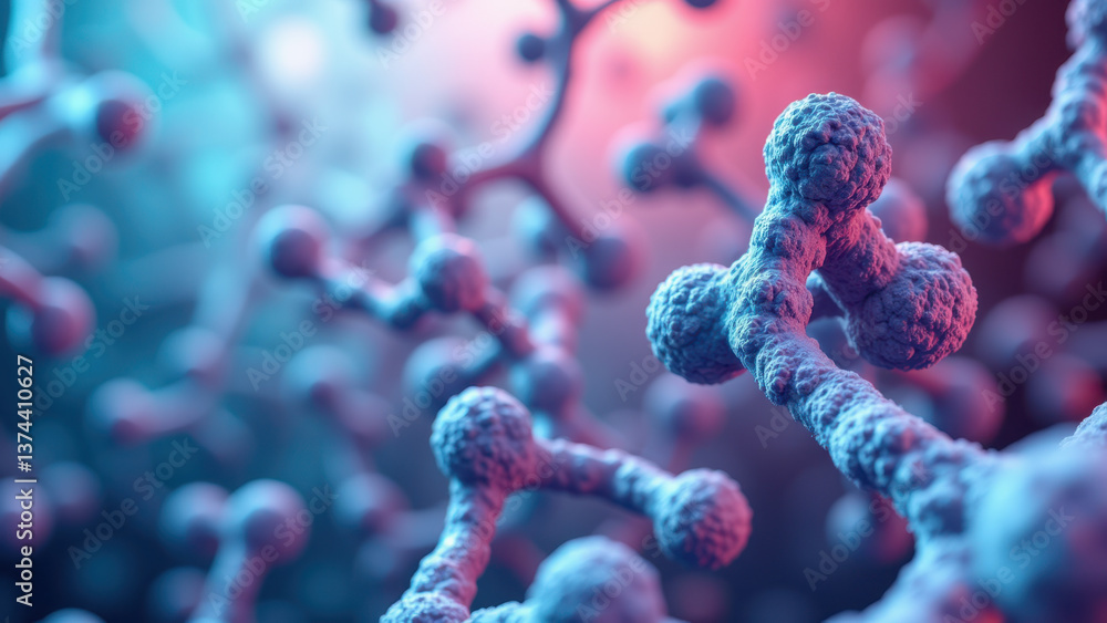Poster high-resolution microscopy image of cells interacting with a glp1 molecule.